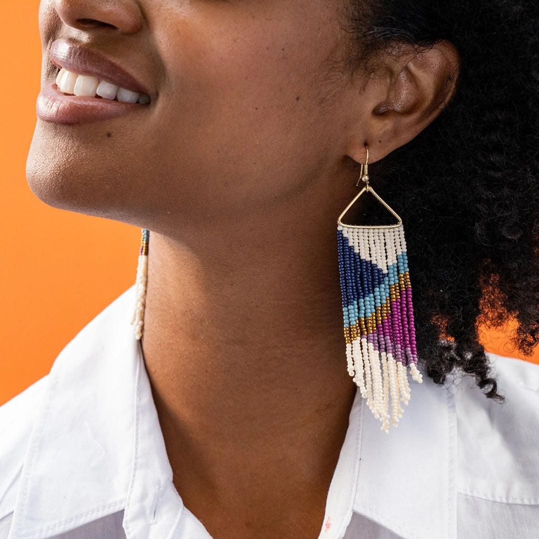 Emilie Beaded Fringe Earrings