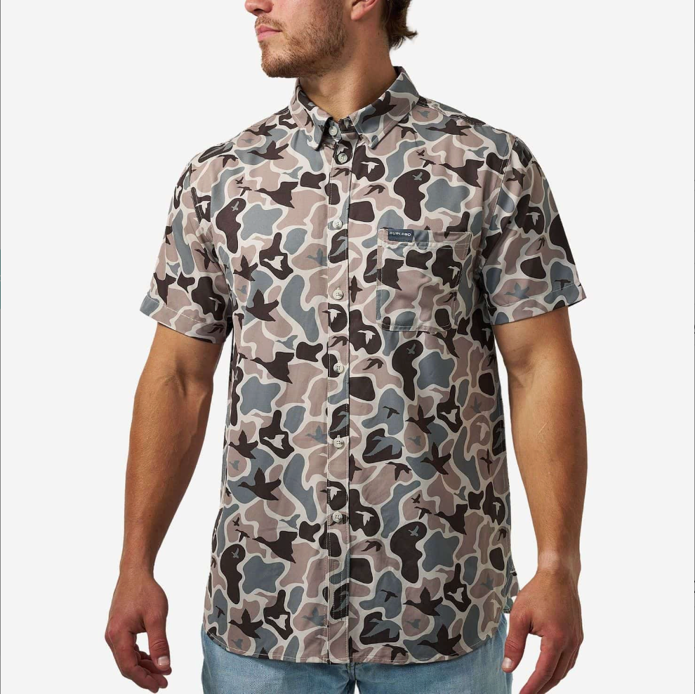 Burlebo Performance Button Up - Mallard Mayhem Camo