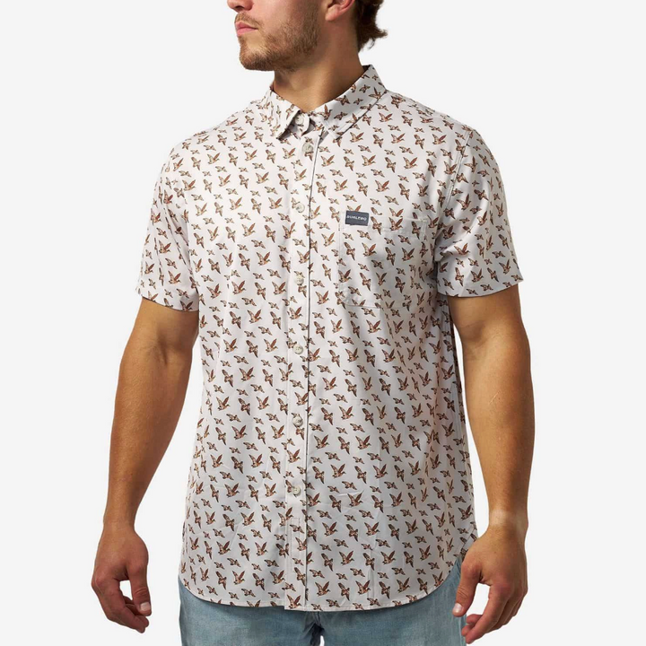 Burlebo Performance Button Up - Mallards Flying In