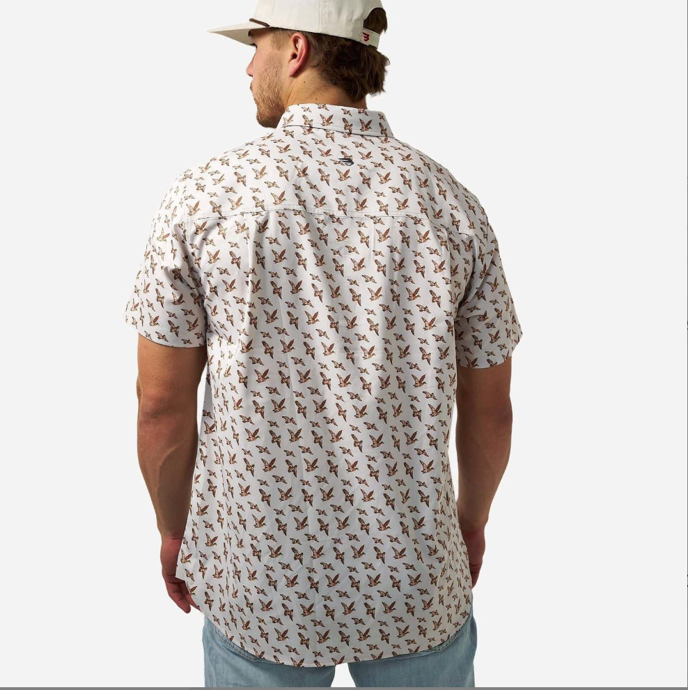 Burlebo Performance Button Up - Mallards Flying In