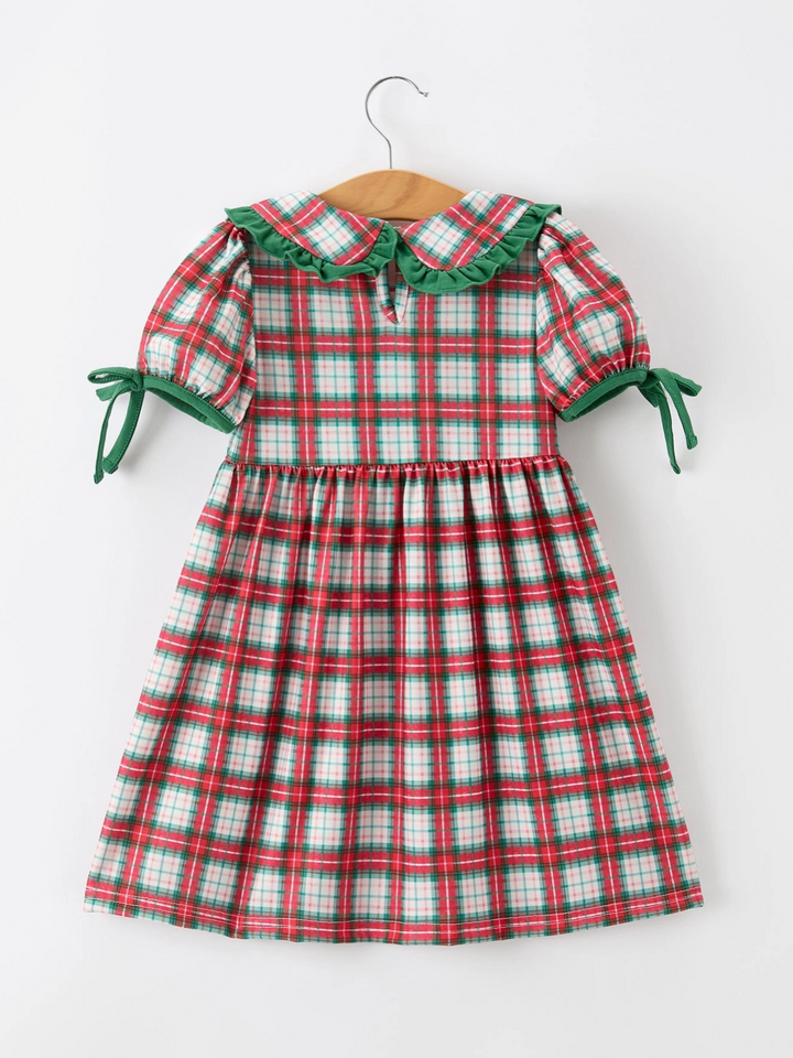 BR Rylee Faith Christmas Tree Plaid Dress