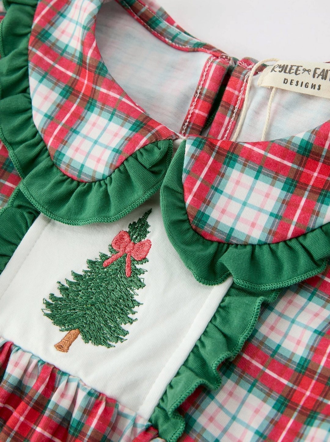 BR Rylee Faith Christmas Tree Plaid Dress