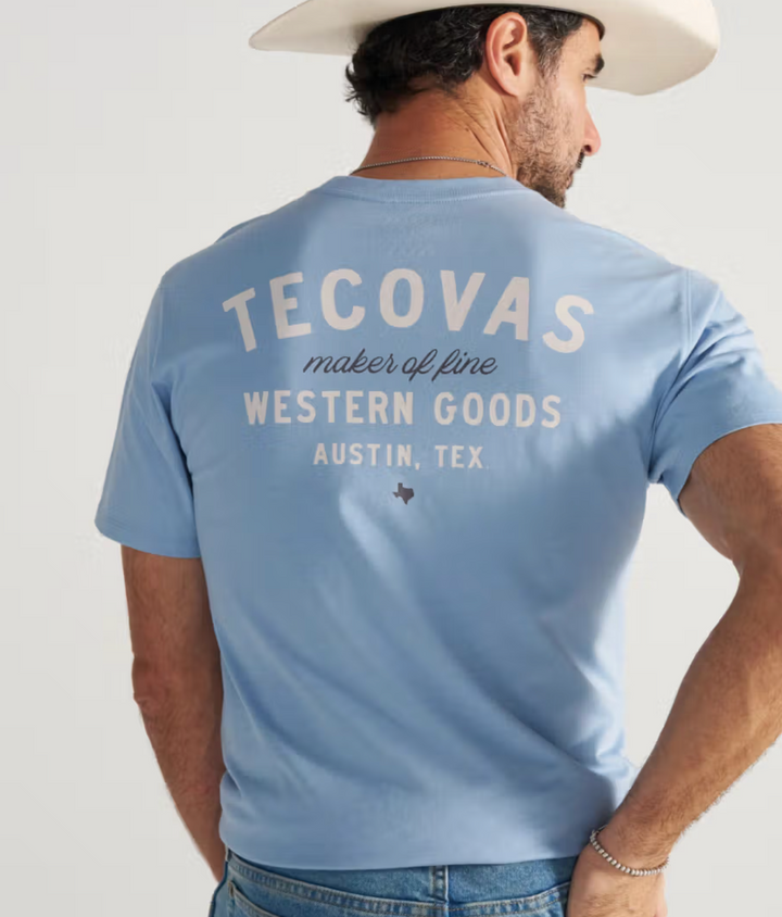 Tecovas Men's Fine Makers Pocket Tee - Chambray