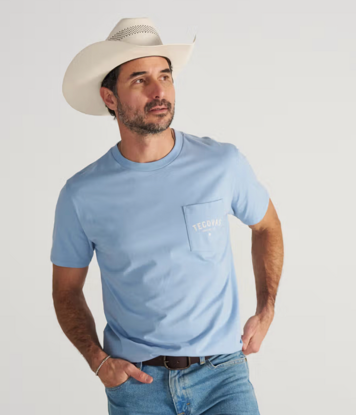 Tecovas Men's Fine Makers Pocket Tee - Chambray