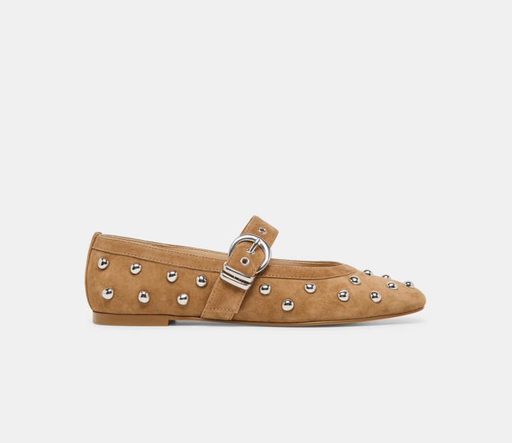 Dolce Vita Mikel Stud Ballet Flat - Lt. Brown Suede
