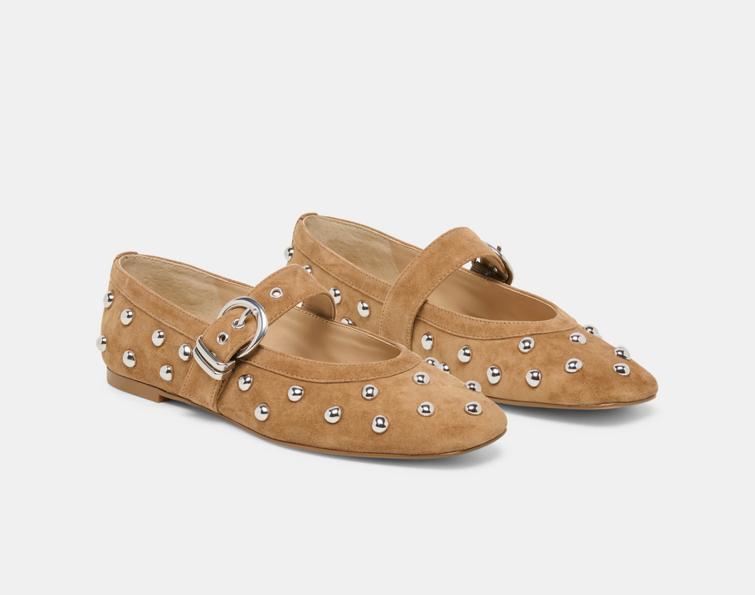 Dolce Vita Mikel Stud Ballet Flat - Lt. Brown Suede