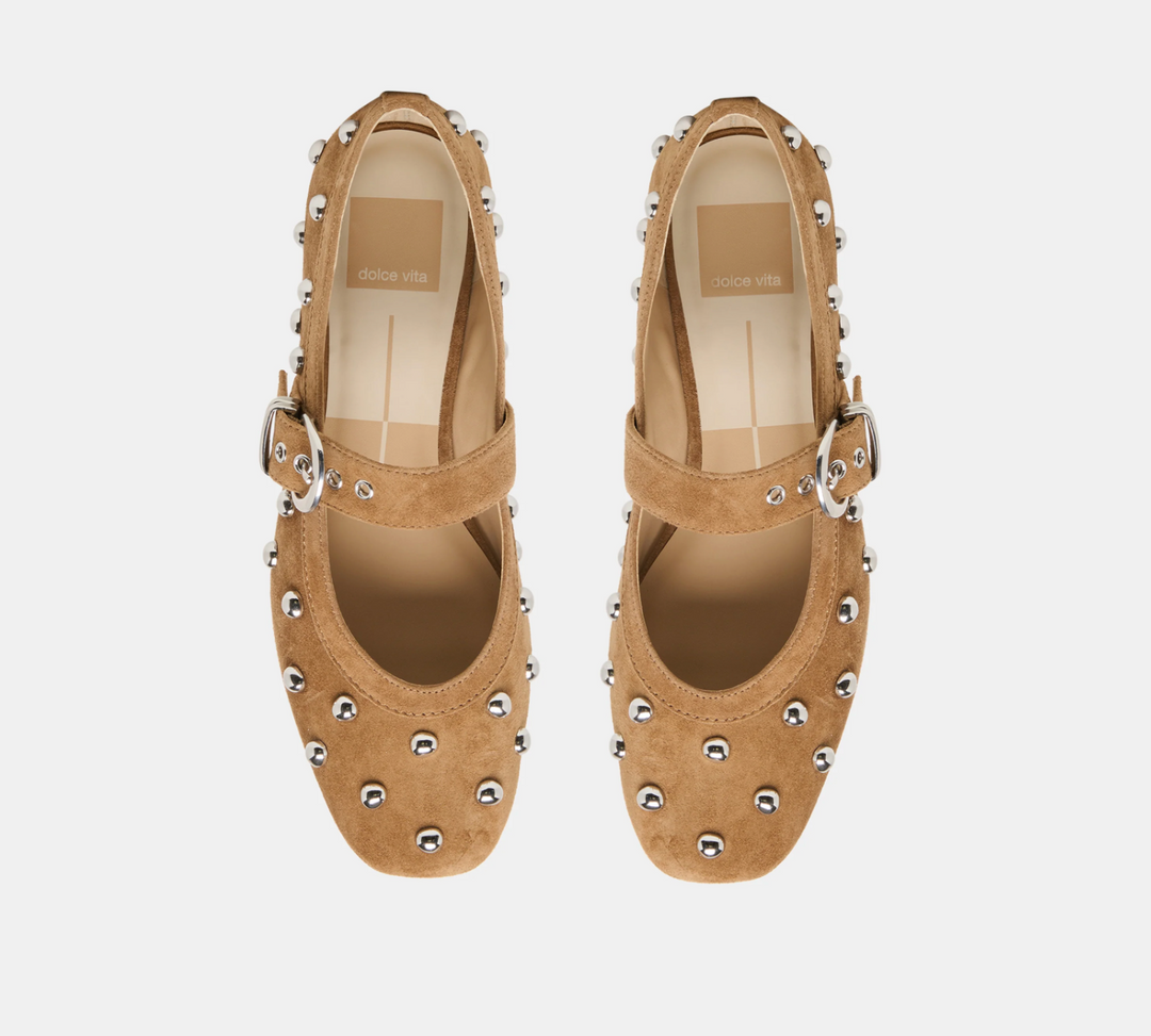 Dolce Vita Mikel Stud Ballet Flat - Lt. Brown Suede