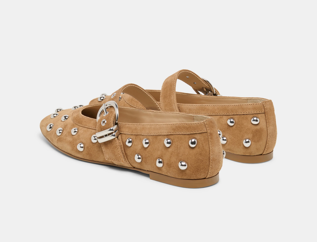 Dolce Vita Mikel Stud Ballet Flat - Lt. Brown Suede