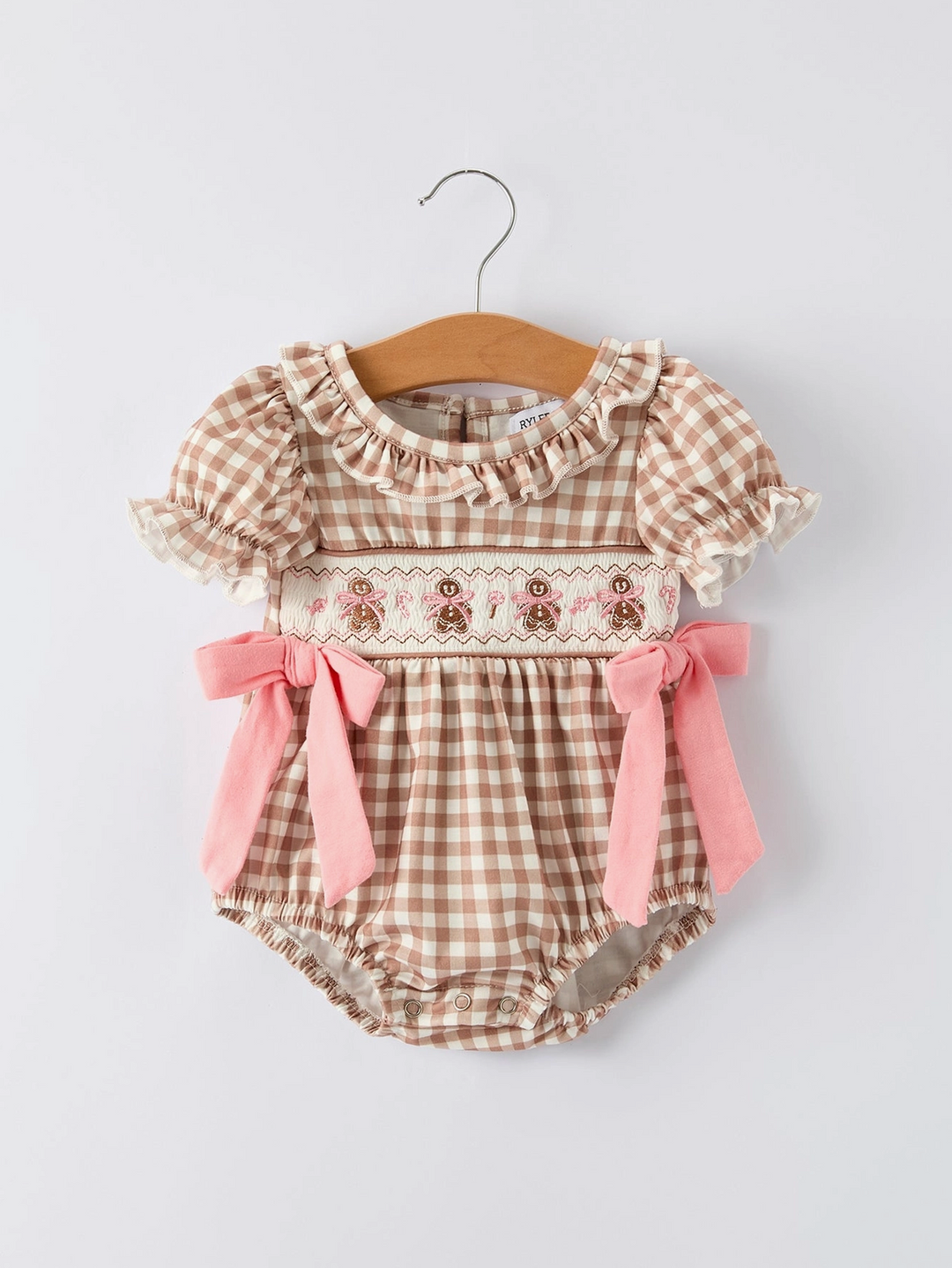 BR Rylee Faith Gingerbread Bow Romper