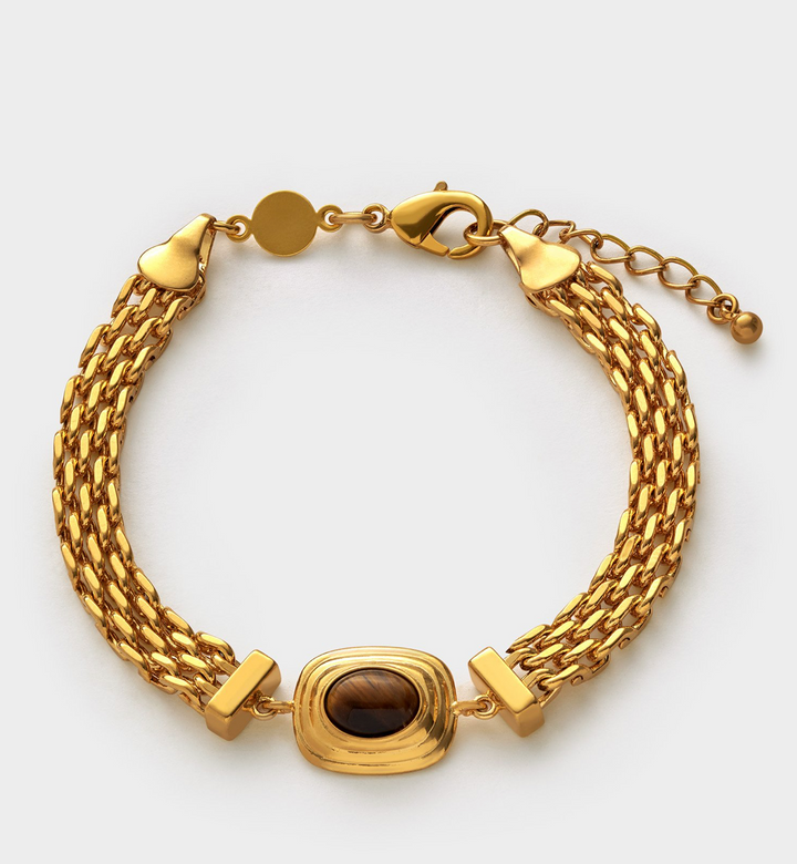 Katie Loxton Tiger's Eye Button Bracelet