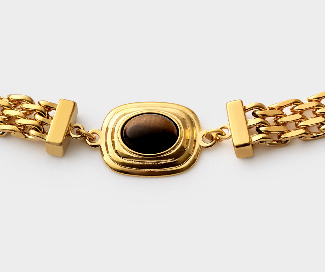 Katie Loxton Tiger's Eye Button Bracelet