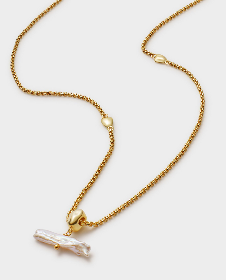 Katie Loxton Sol Pearl T-Bar Necklace
