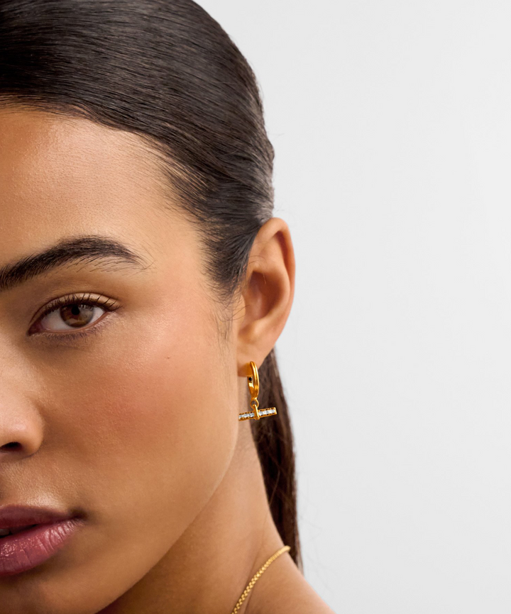 Katie Loxton Lustre T-Bar Hoop Earrings