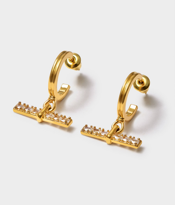 Katie Loxton Lustre T-Bar Hoop Earrings