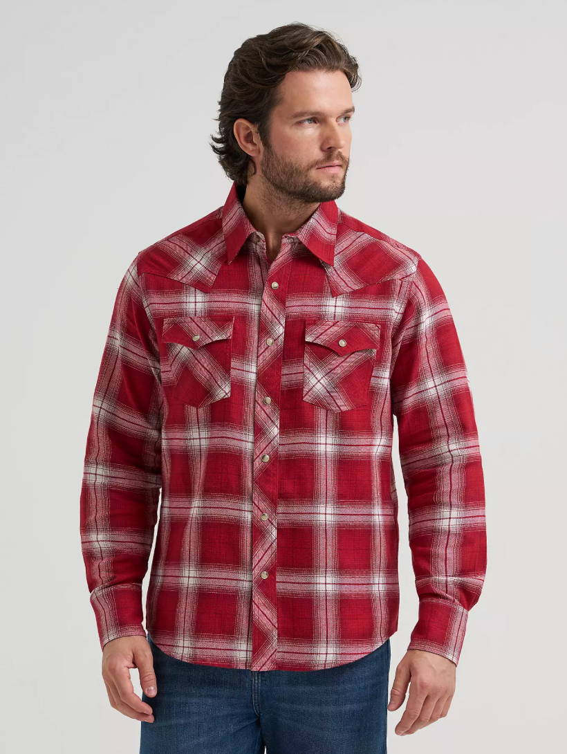 Wrangler Men's Retro LS Flannel Plaid Shirt