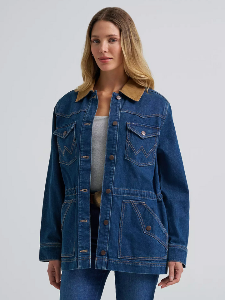 Wrangler Women's Denim Cinched Barn Jacket