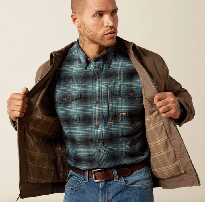 Ariat Men's Rebar Flannel Lined Shop Jacket