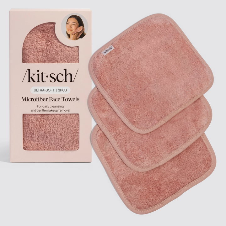 Kitsch Microfiber Face Towels - Set of 3