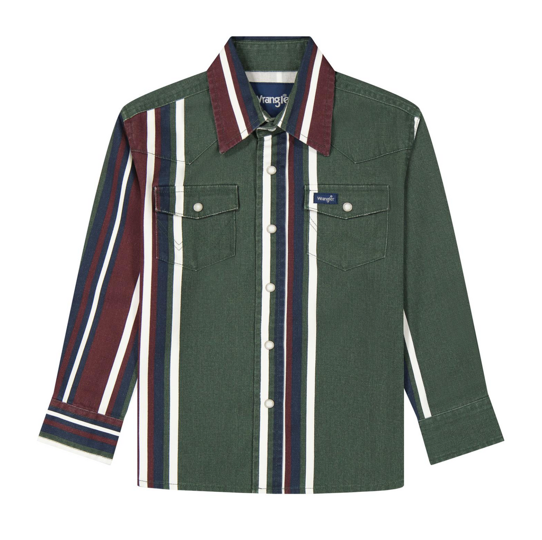 Wrangler Boys Vintage Brushpopper Stripe Shirt