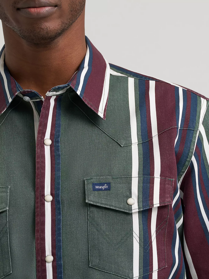 Wrangler Men's Vintage Inspired Brushpopper Shirt