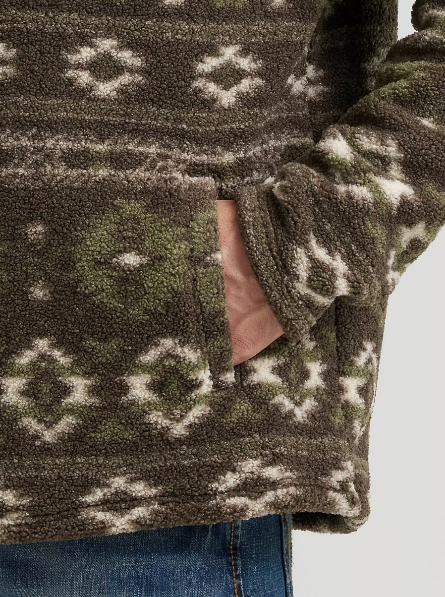Wrangler Men's Hay Away Sherpa Quarter Zip Pullover