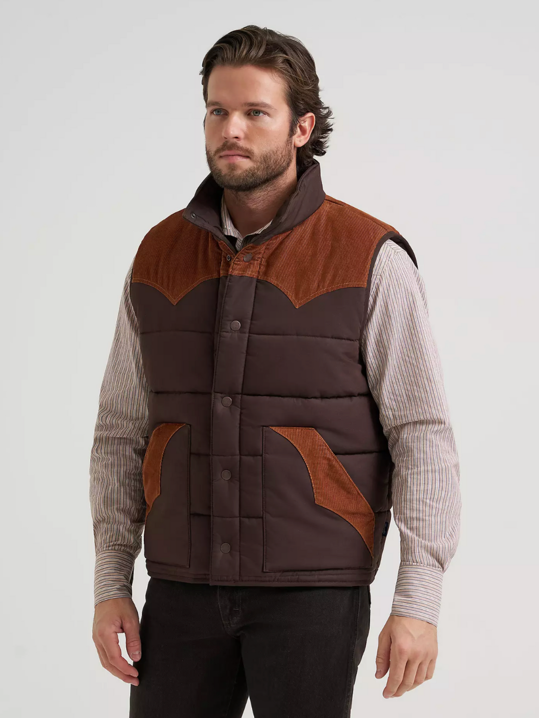 Wrangler Men's Corduroy Yoke Puffer Vest