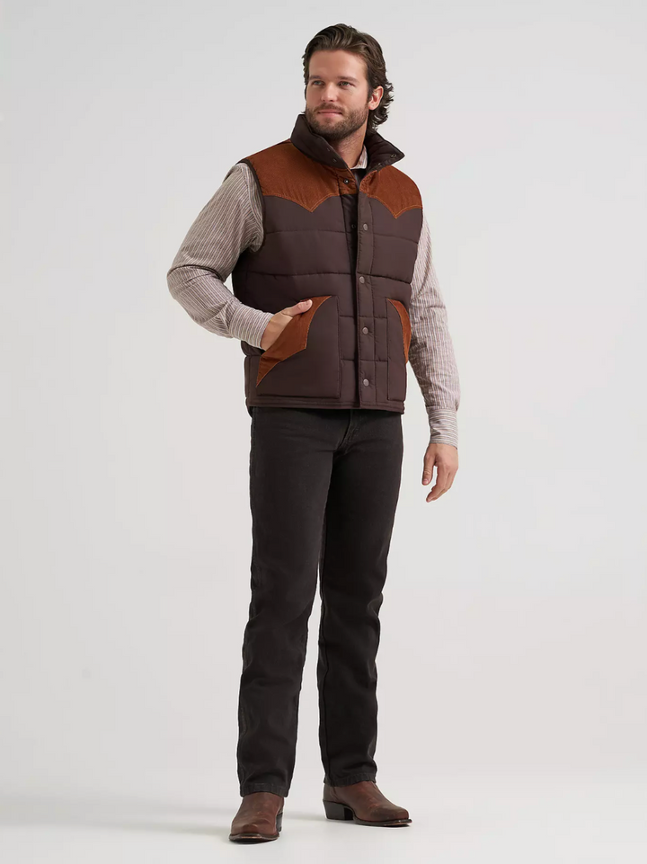 Wrangler Men's Corduroy Yoke Puffer Vest