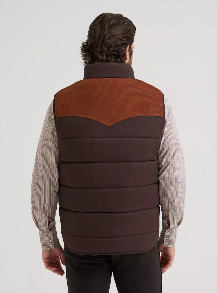 Wrangler Men's Corduroy Yoke Puffer Vest