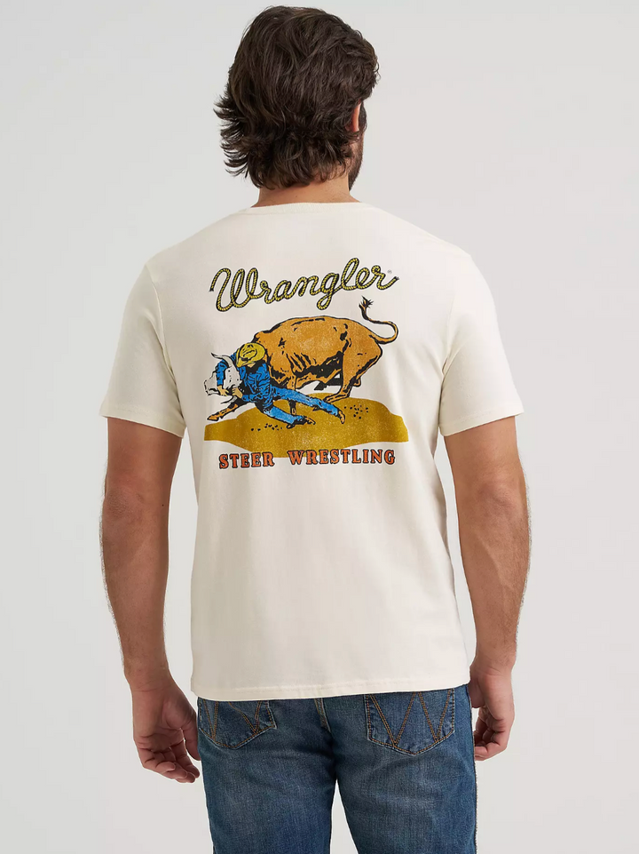 Wrangler Men's Steer Wrestling Graphic Tee