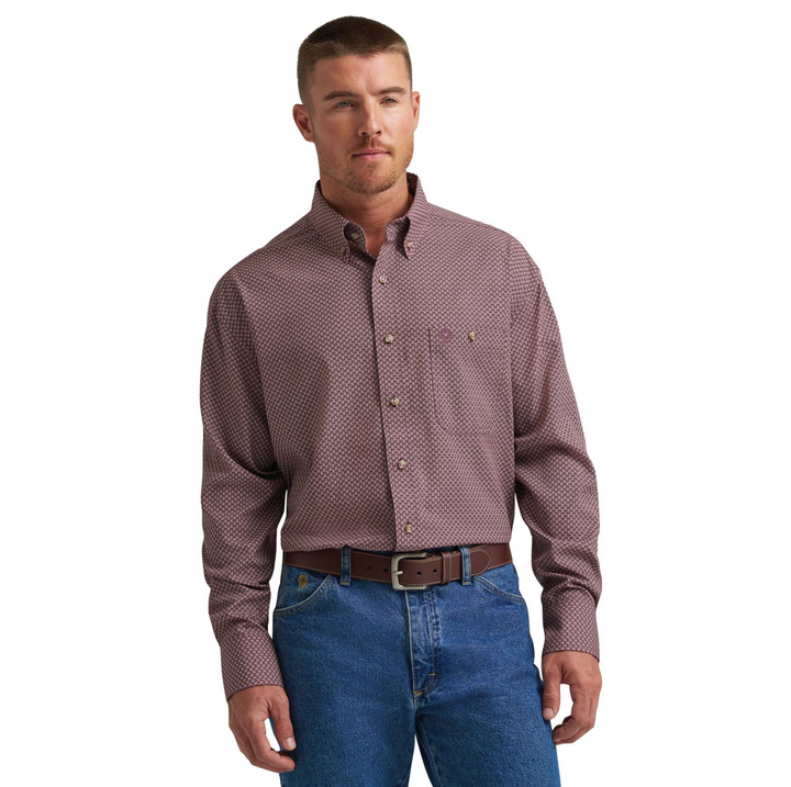 Wrangler Men's George Strait One Pocket LS Easy Care Shirt
