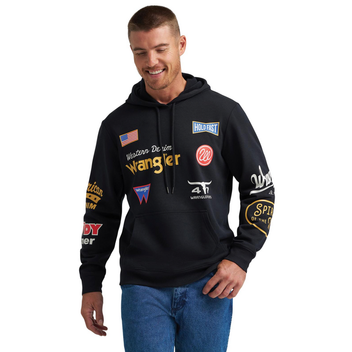 Wrangler Men's Cal Logo Western Hoodie