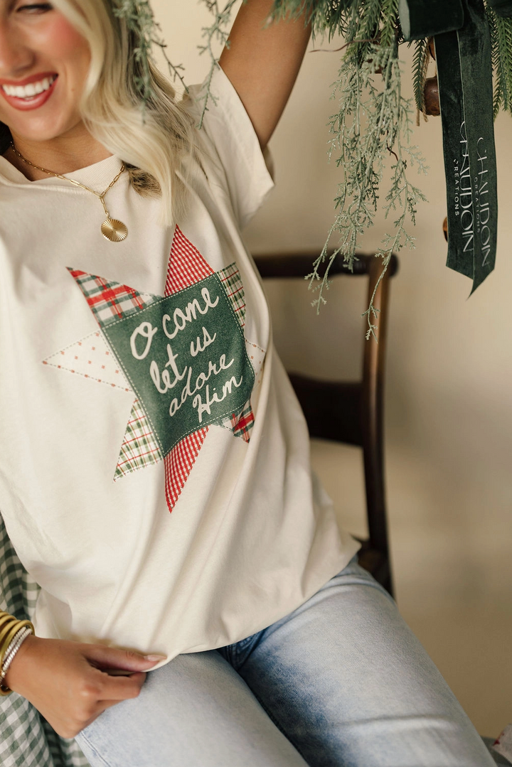 The Christmas Quilt Adore Him Tee