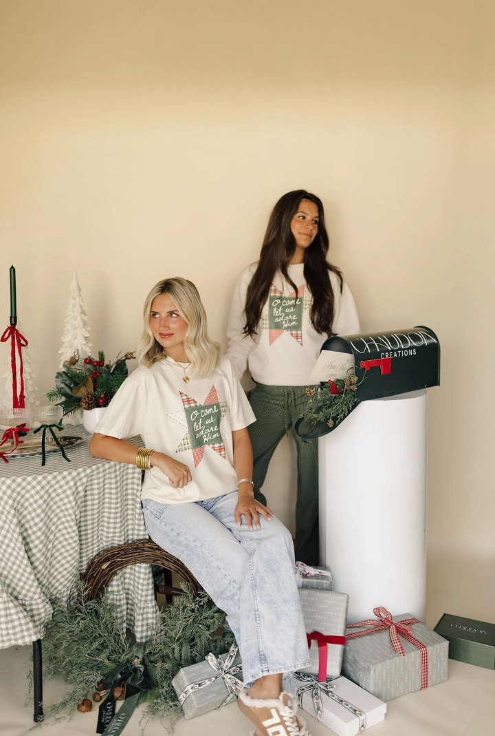 The Christmas Quilt Adore Him Tee
