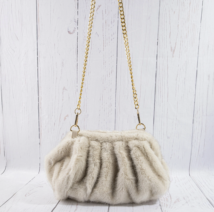 Plush Pleated Crossbody Bag
