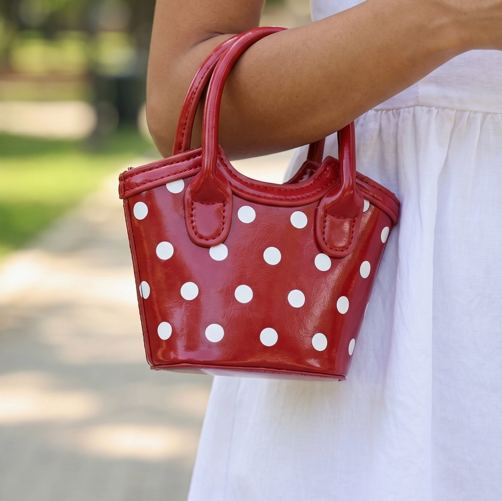 Polka Dot Mini Bucket Tote