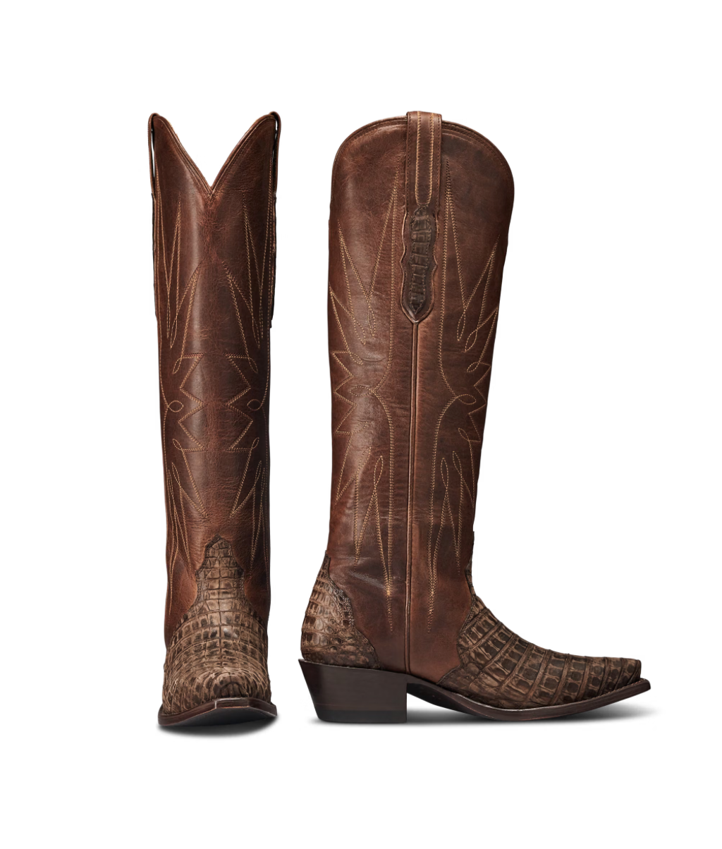 Tecova Loretta Boot- Truffle Caiman
