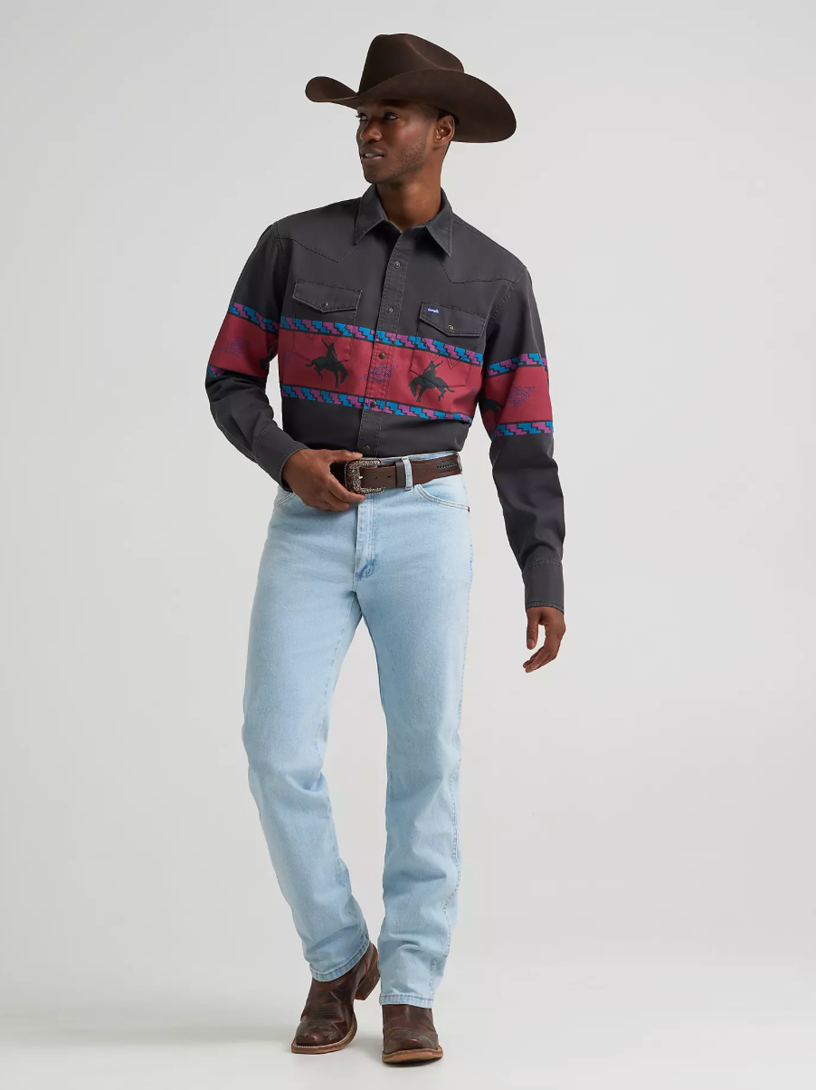 Wrangler Men's Vintage-Inspired Western Snap Shirt