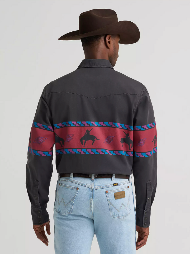 Wrangler Men's Vintage-Inspired Western Snap Shirt