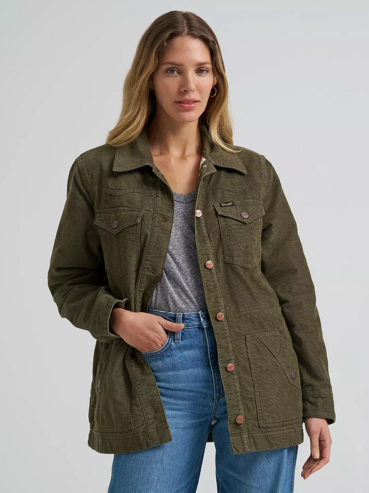 Wrangler Women's Corduroy Quilt-Lined Barn Jacket