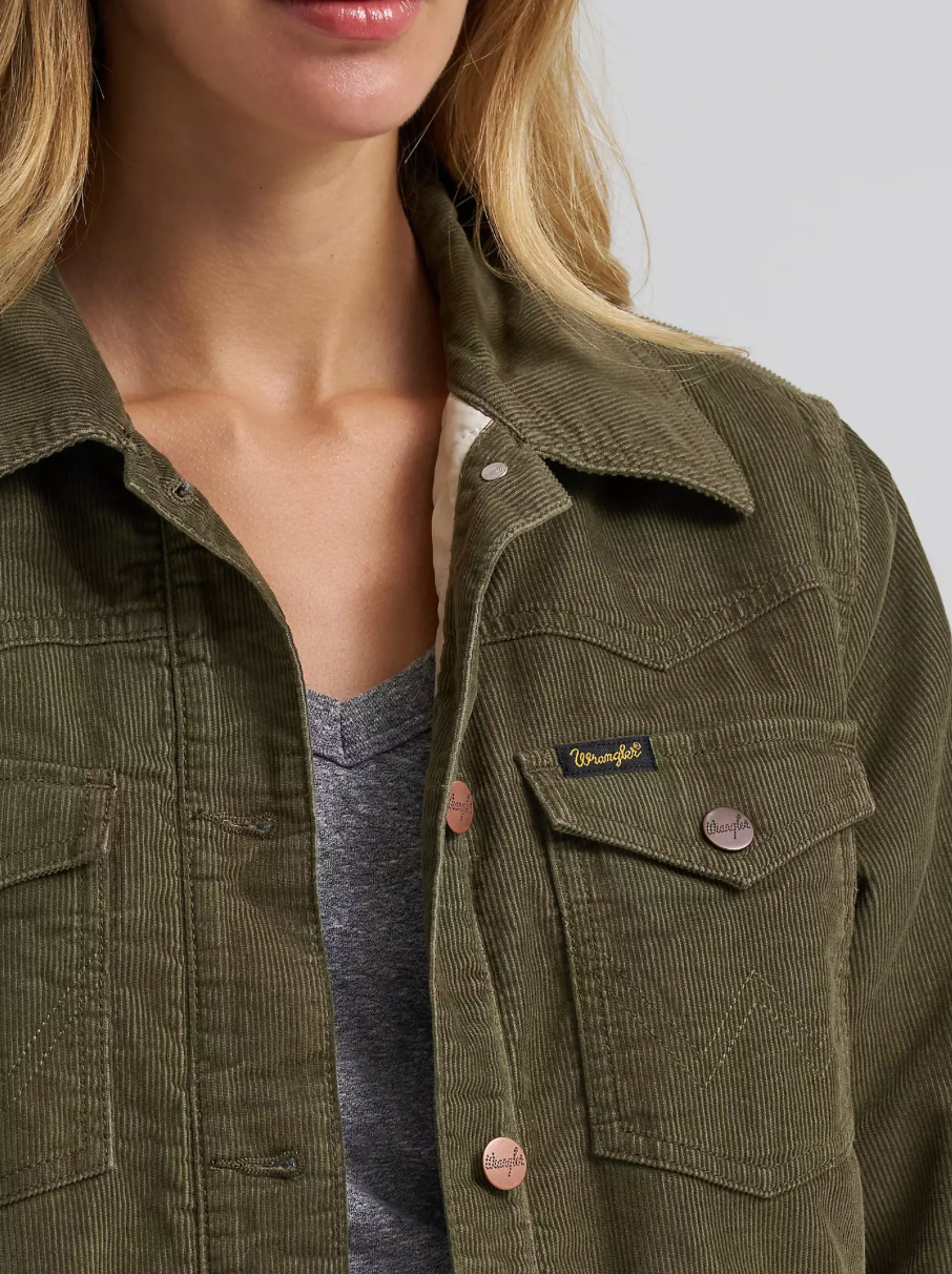 Wrangler Women's Corduroy Quilt-Lined Barn Jacket