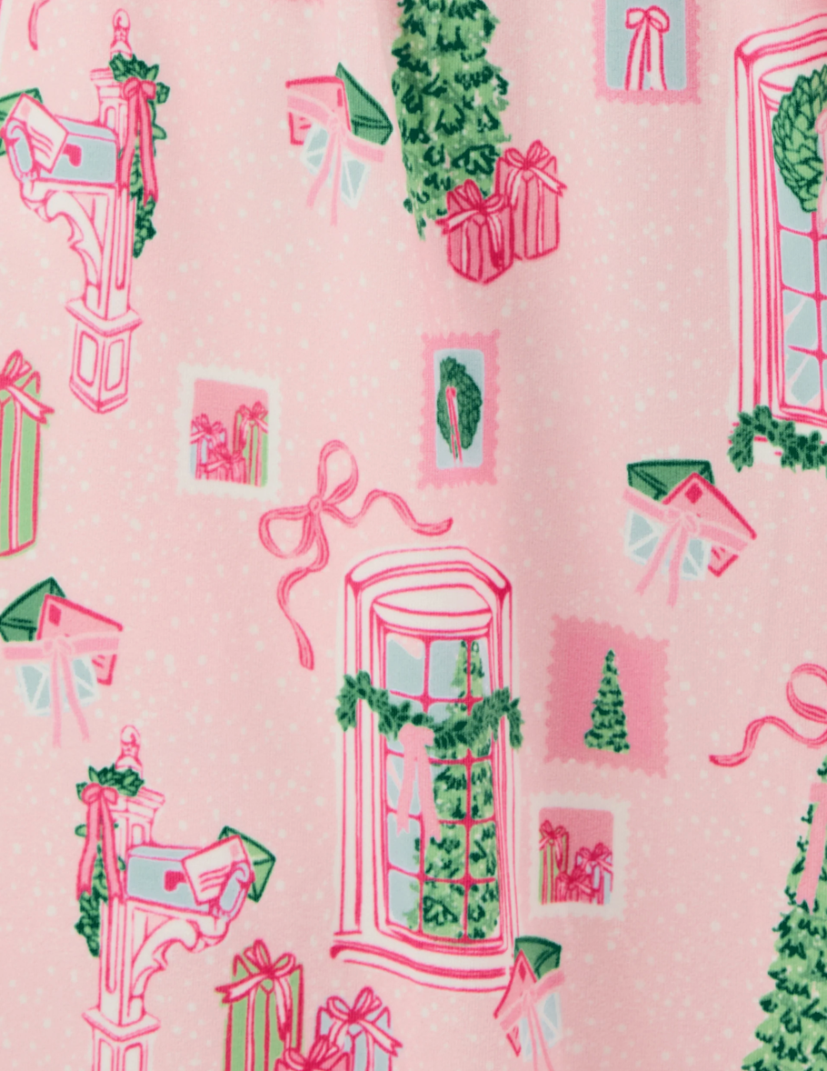 MS Charlotte Christmas Cottage Pink Pajama Set