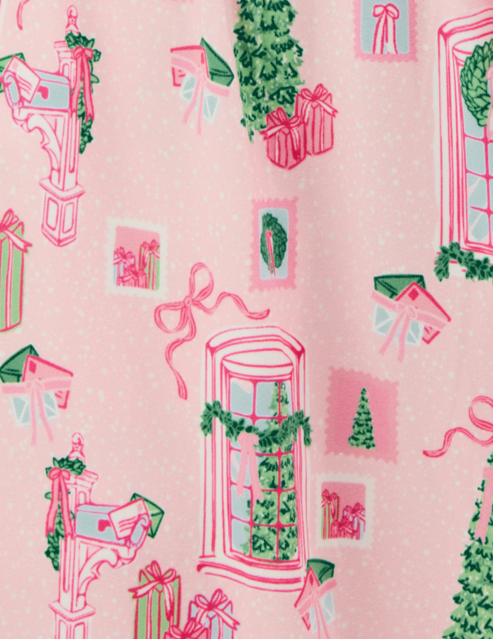 MS Charlotte Christmas Cottage Pink Pajama Set
