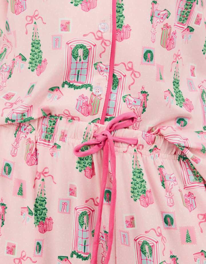 MS Charlotte Christmas Cottage Pink Pajama Set