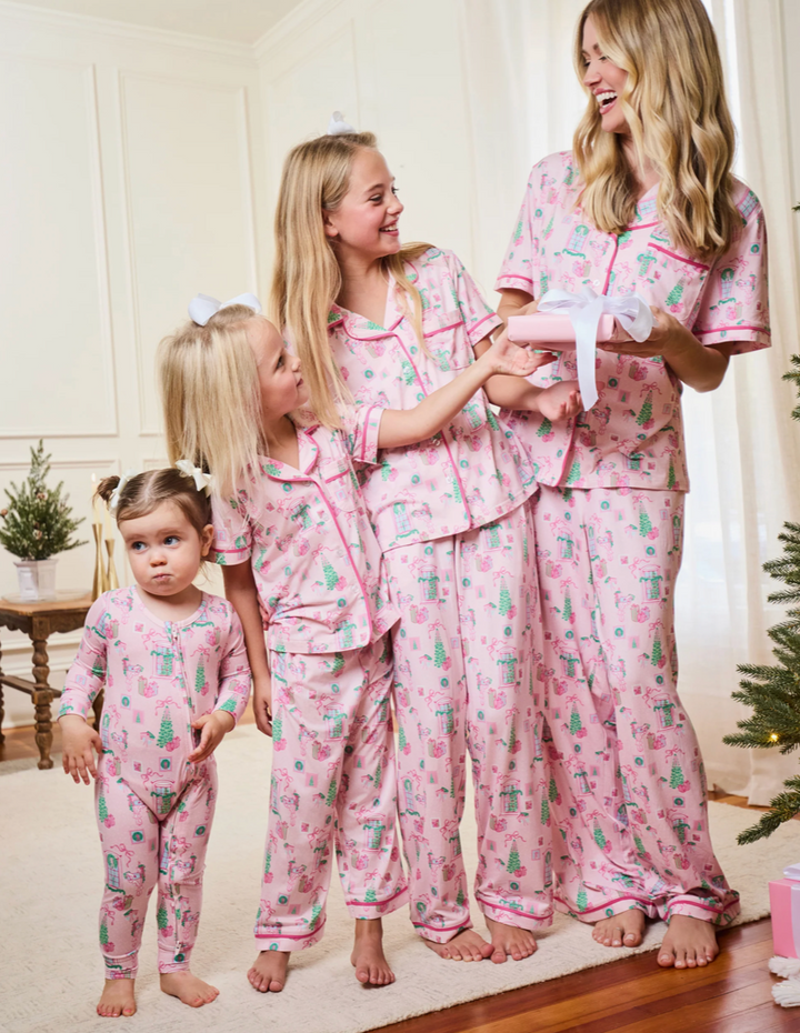 MS Charlotte Christmas Cottage Pink Pajama Set