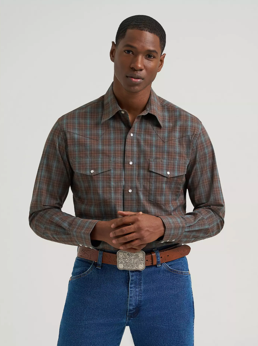 Wrangler Men's Wrinkle Resist LS Snap Shirt