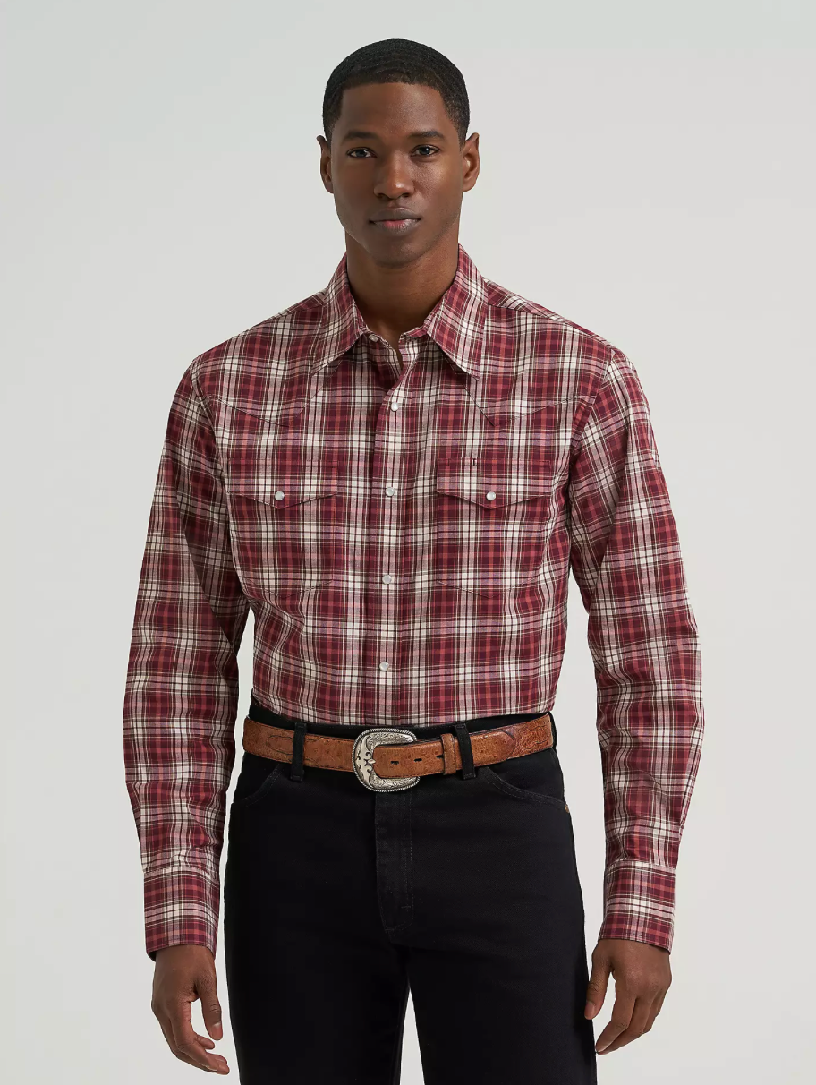 Wrangler Men's Wrinkle Resist LS Snap Shirt