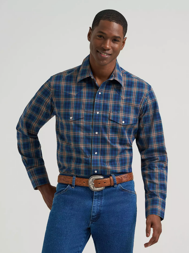Wrangler Men's Wrinkle Resist LS Snap Shirt