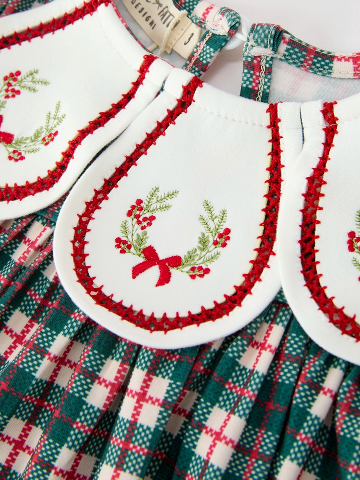 BR Rylee Faith Christmas Plaid Wreath Dress