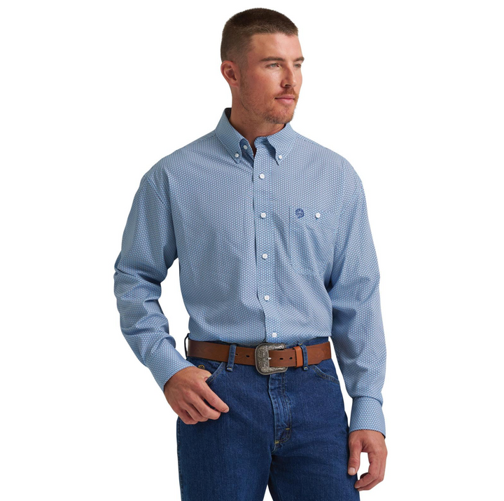 Wrangler Men's George Strait One Pocket LS Easy Care Shirt