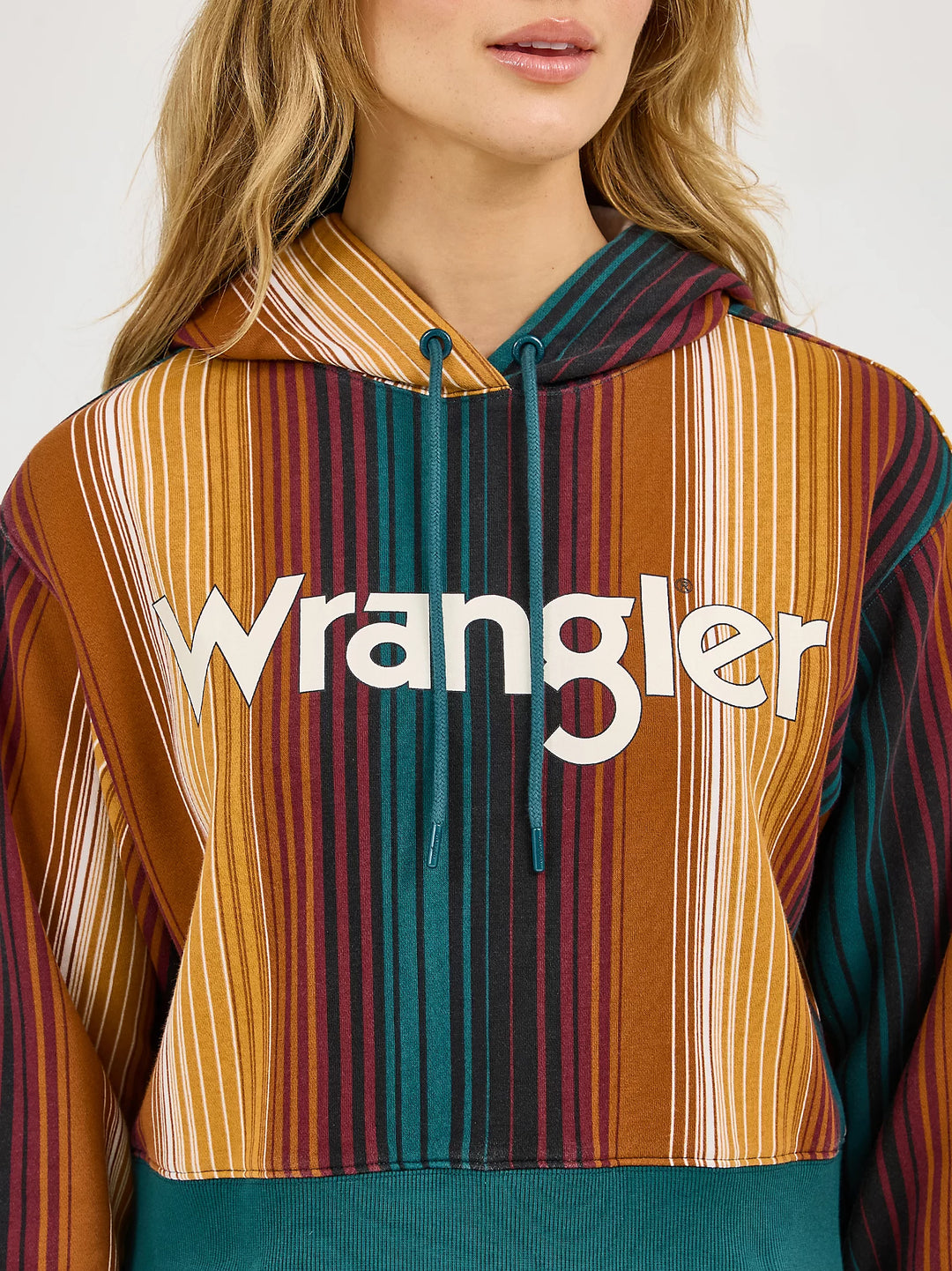 Wrangler® Striped Serape Cropped Hoodie